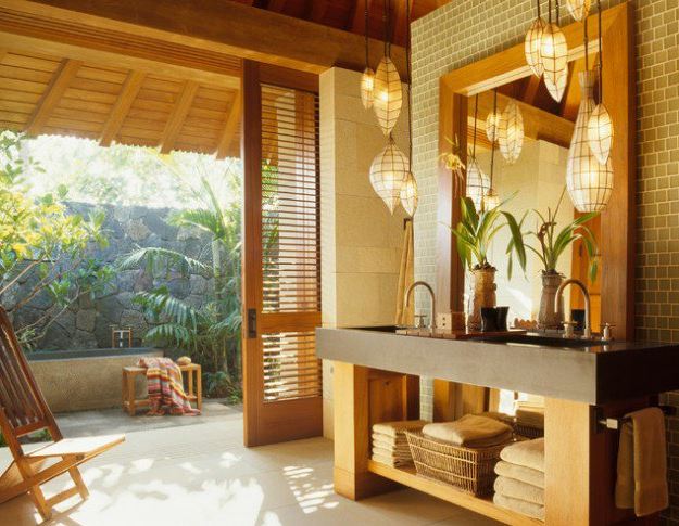 Diseños de baño relajantes tropicales Decoración de interiores 